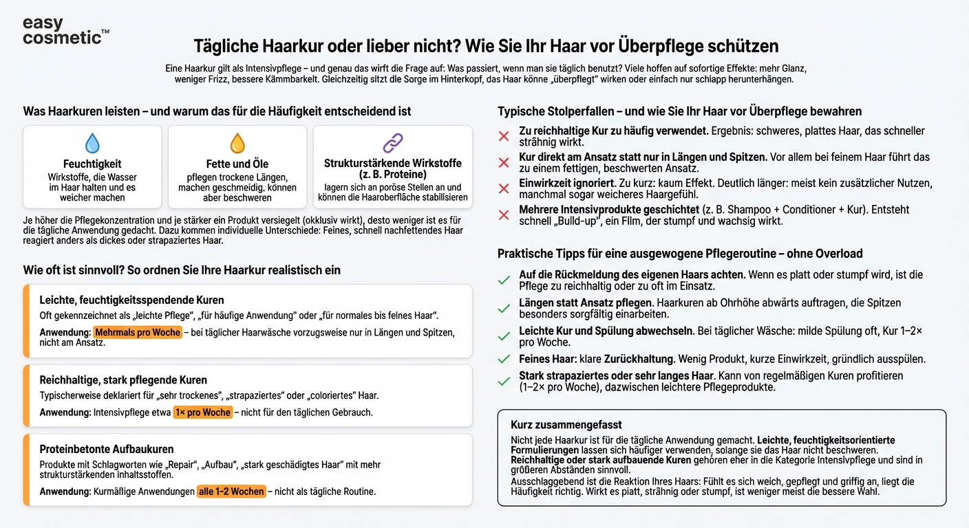 Welche Haarkuren sind für die tägliche Anwendung geeignet und welche nicht?