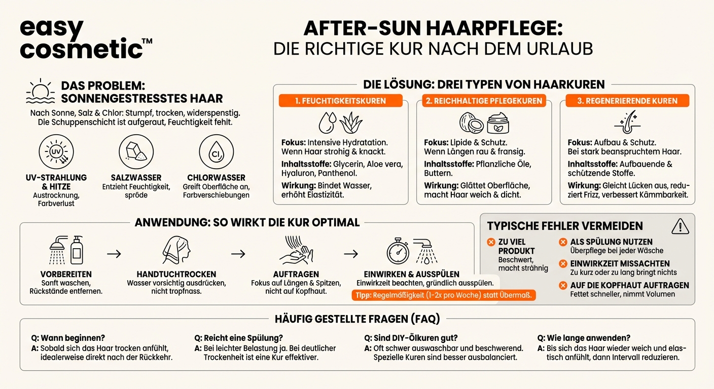 Welche Haarkuren sind nach einem Urlaub mit viel Sonne, Salz- oder Chlorwasser besonders empfehlenswert?