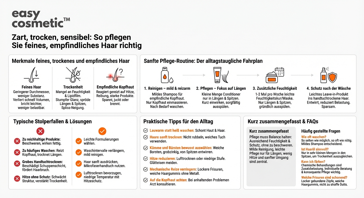 Welche Haarpflege ist geeignet, wenn mein Haar gleichzeitig fein, trocken und empfindlich ist?
