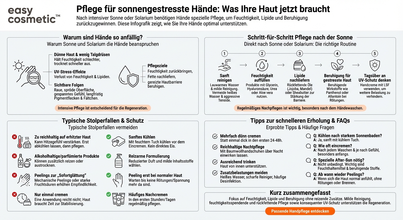 Welche Handpflege eignet sich nach dem Solarium oder nach intensiver Sonneneinstrahlung?
