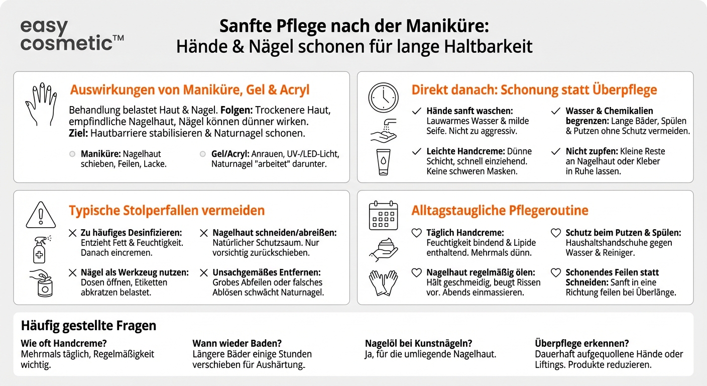 Welche Handpflege ist nach einer Maniküre oder Gel-/Acrylnägeln sinnvoll?