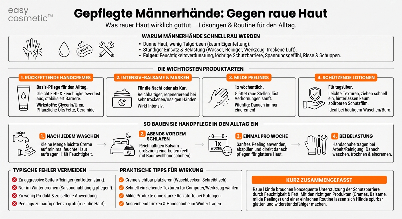 Welche Handpflegeprodukte sind für Männerhände mit rauer Haut empfehlenswert?