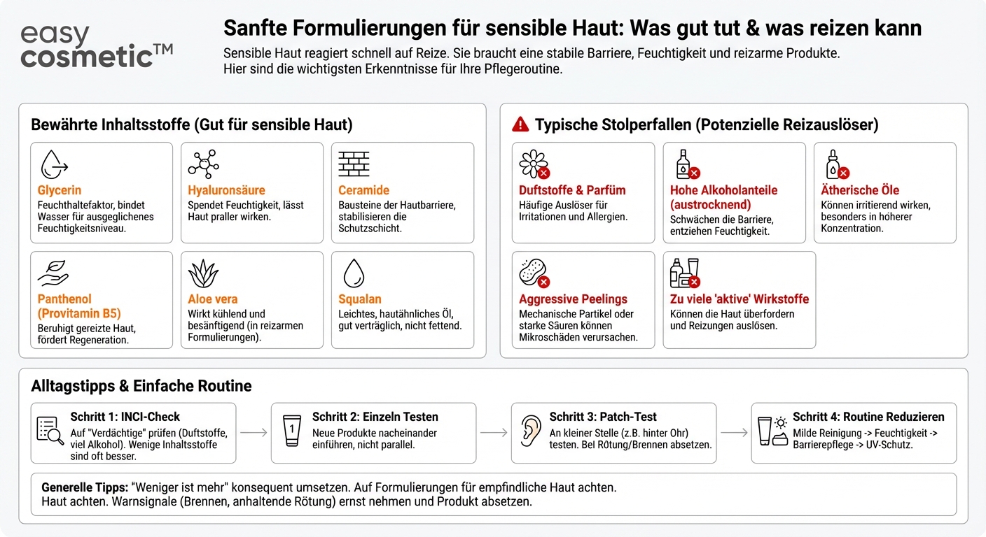 Welche Inhaltsstoffe eignen sich besonders für sensible Hauttypen und welche sollte man besser meiden?