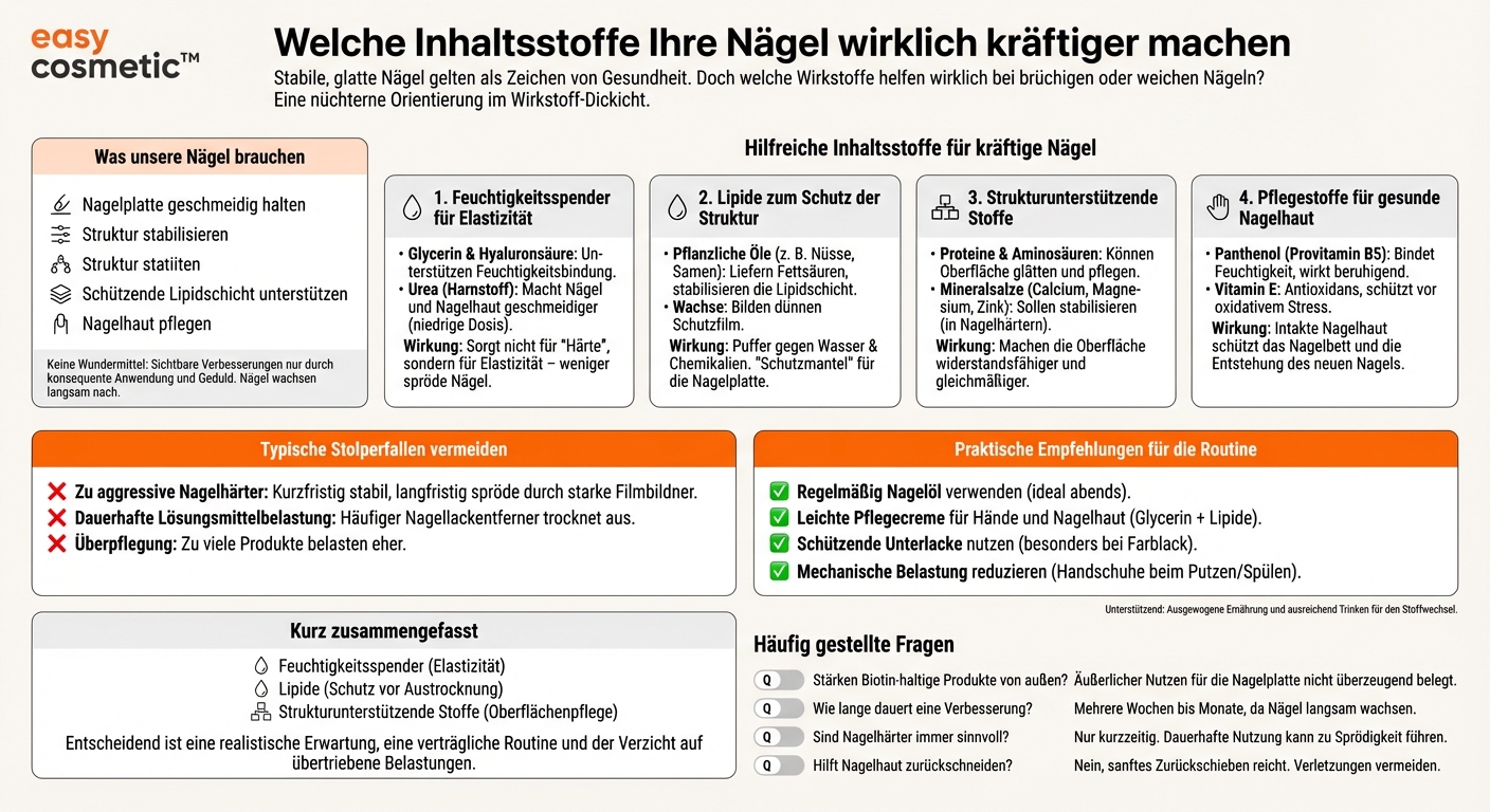 Welche Inhaltsstoffe in Nagelpflegeprodukten sind besonders wichtig für kräftige Nägel?