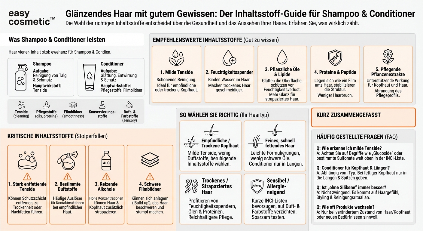 Welche Inhaltsstoffe in Shampoos und Conditionern sind empfehlenswert oder problematisch?