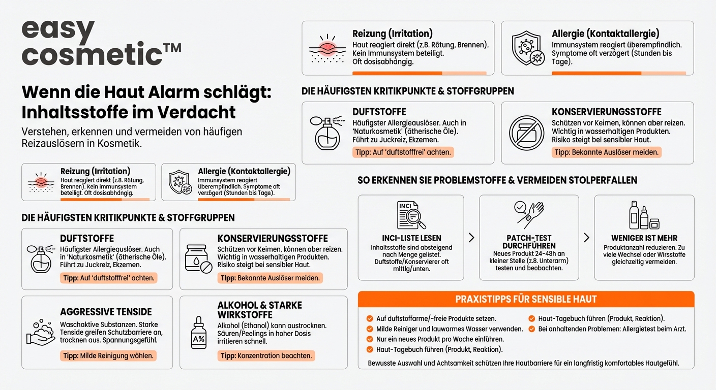 Welche Inhaltsstoffe lösen häufig Allergien oder Reizungen aus?