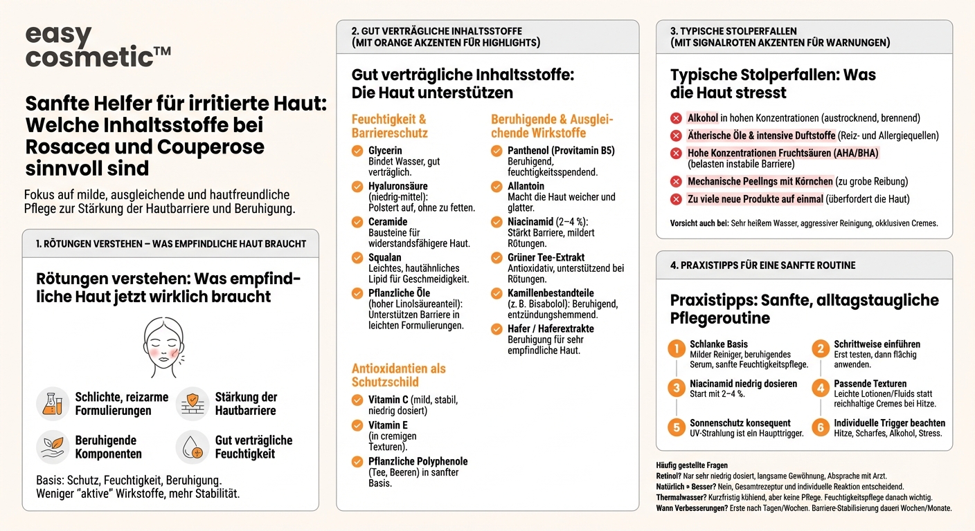 Welche Inhaltsstoffe sind bei Rosacea oder Couperose besonders geeignet?