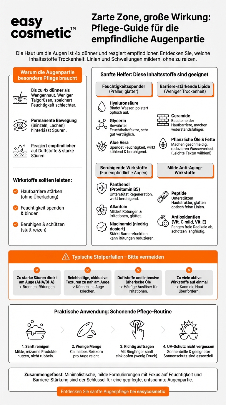 Welche Inhaltsstoffe sind für die empfindliche Augenpartie besonders geeignet?