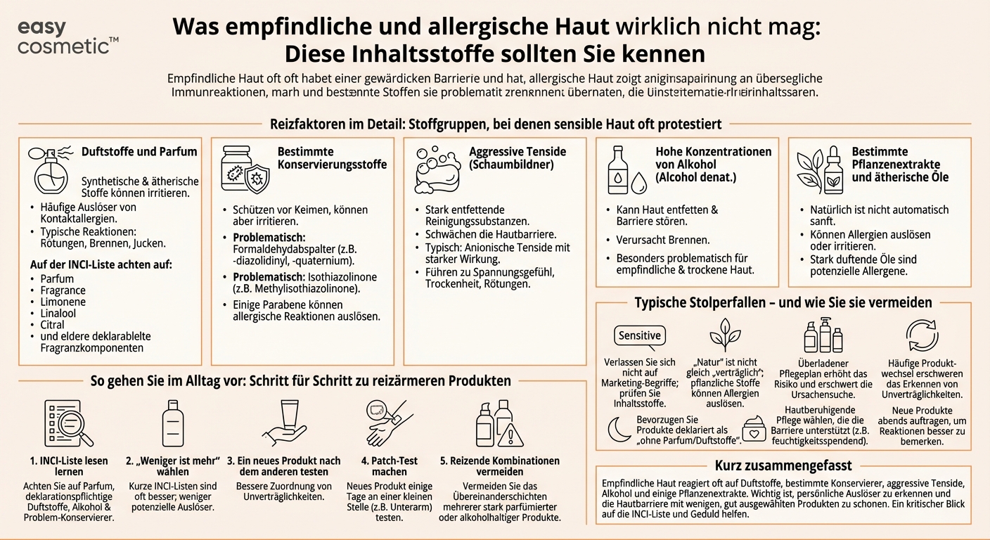 Welche Inhaltsstoffe sollte ich bei empfindlicher oder allergischer Haut meiden?
