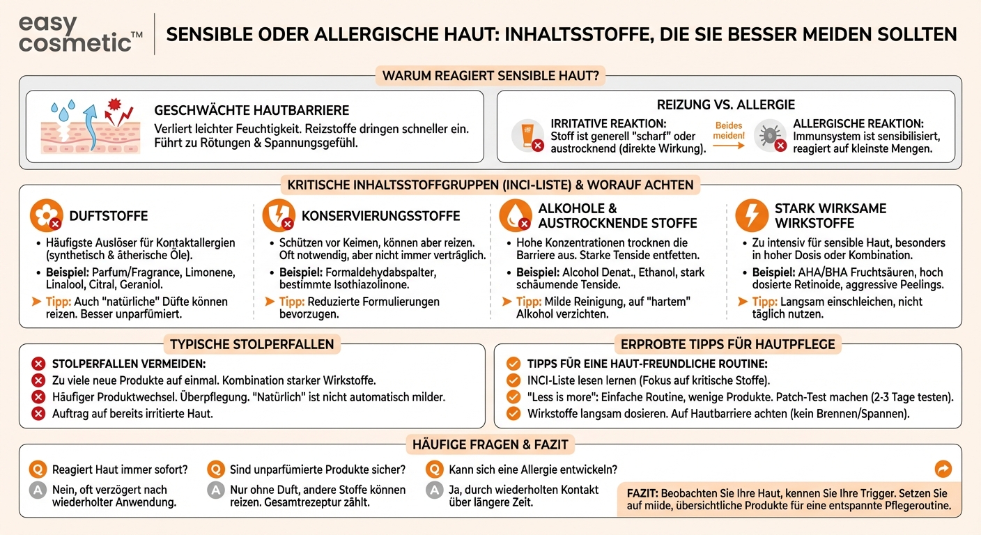 Welche Inhaltsstoffe sollte ich bei sensibler oder allergischer Haut meiden?