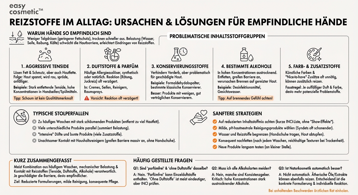 Welche Inhaltsstoffe sollte man bei Neigung zu Handekzemen meiden?