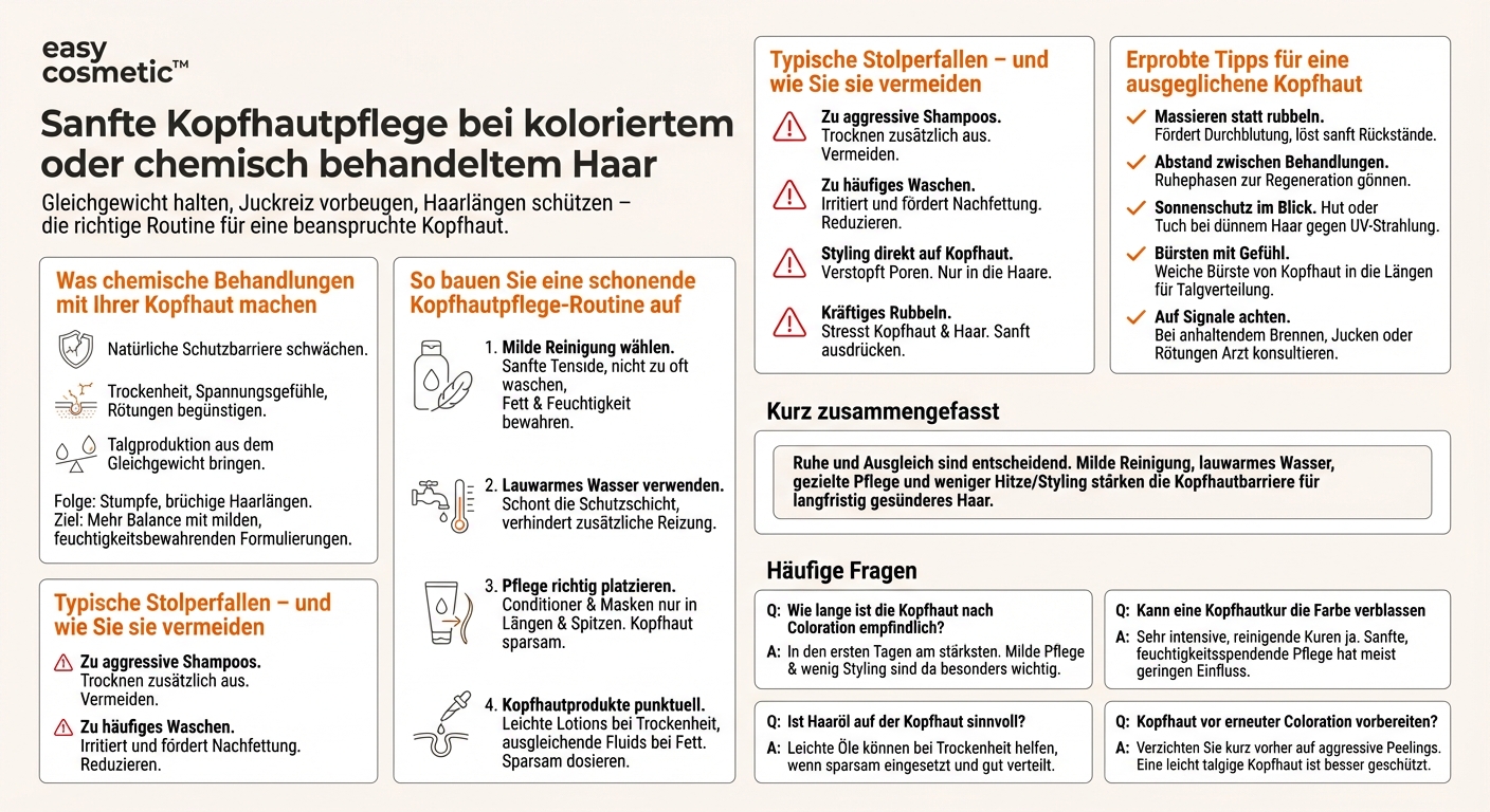 Welche Kopfhautpflege wird bei koloriertem oder chemisch behandeltem Haar empfohlen?