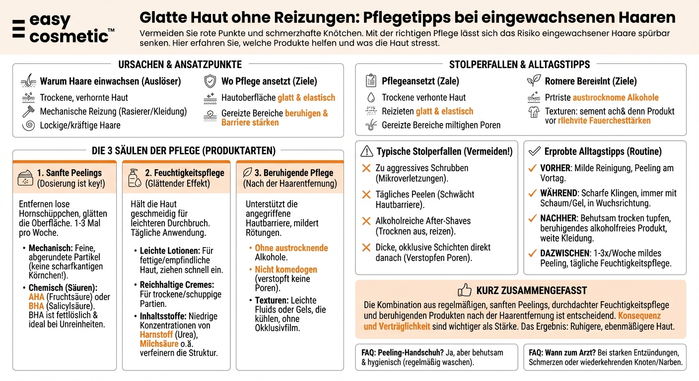 Welche Körperpflegeprodukte sind für Personen mit Neigung zu eingewachsenen Haaren am Körper hilfreich?