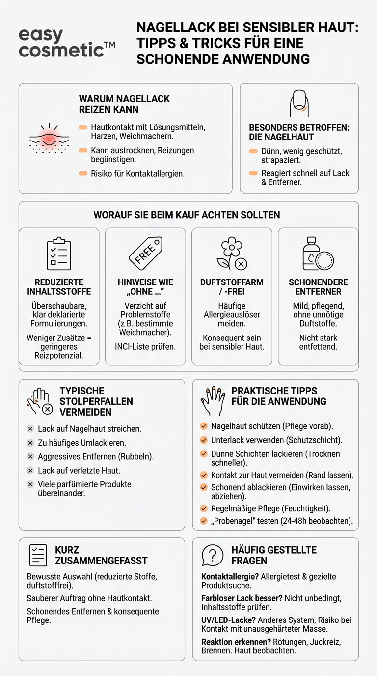 Welche Lacke eignen sich bei empfindlicher oder zu Allergien neigender Haut?
