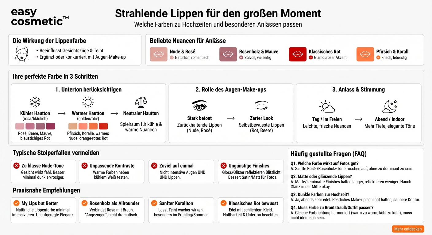 Welche Lippenfarben eignen sich für ein Hochzeits-Make-up bzw. besondere Anlässe?