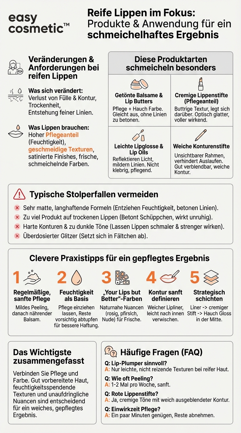 Welche Lippenprodukte sind für reifere Lippen mit Fältchen besonders empfehlenswert?