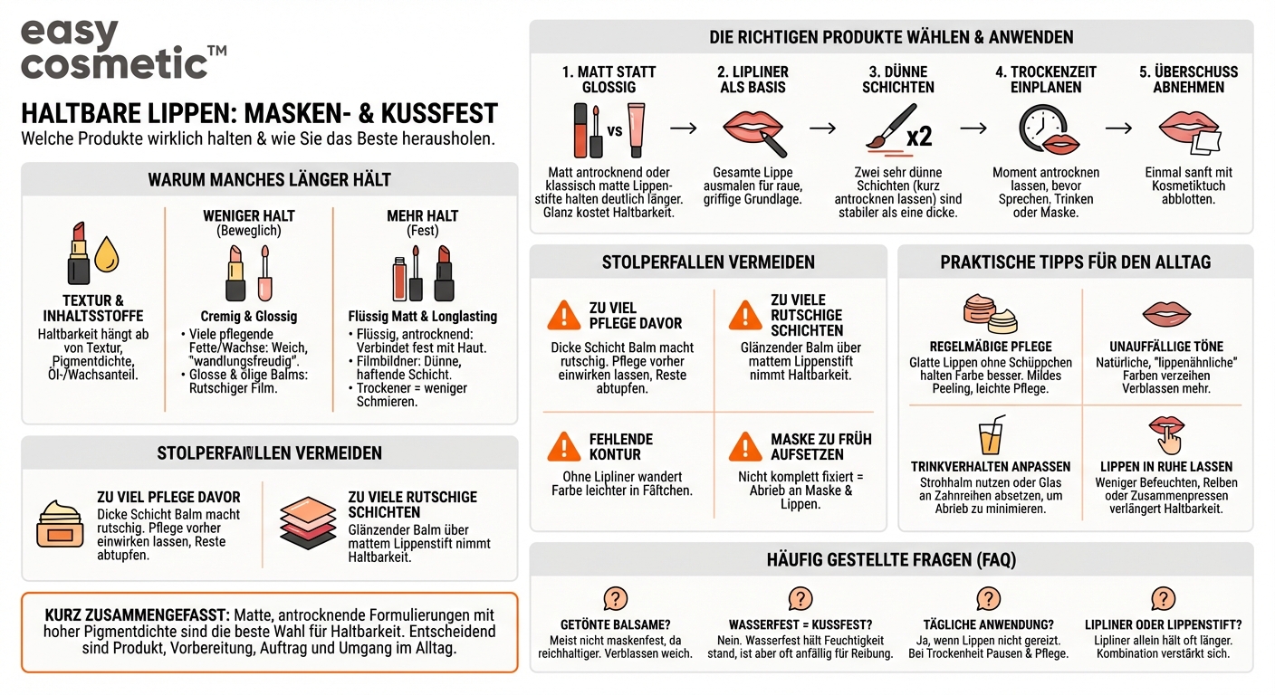 Welche Lippenprodukte sind masken- bzw. kussfest und verschmieren nicht so schnell?