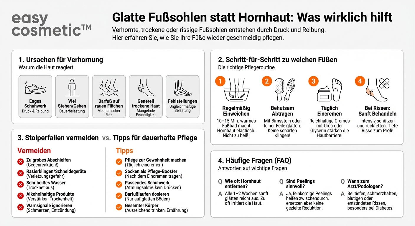 Welche Maßnahmen helfen gegen verhornte oder rissige Fußsohlen?