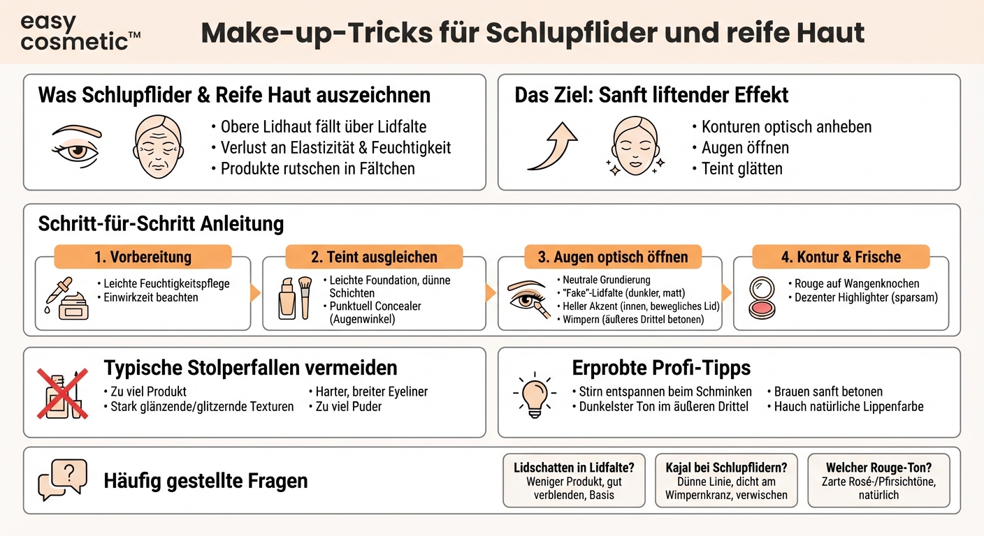 Welche Make-up-Tricks helfen bei Schlupflidern oder reifer Haut?