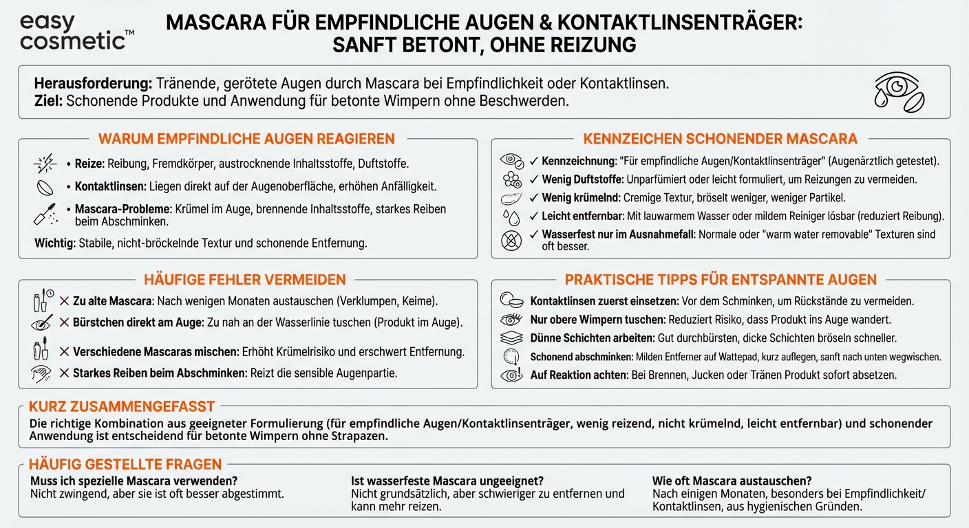 Welche Mascara eignet sich für empfindliche Augen oder Kontaktlinsenträger?