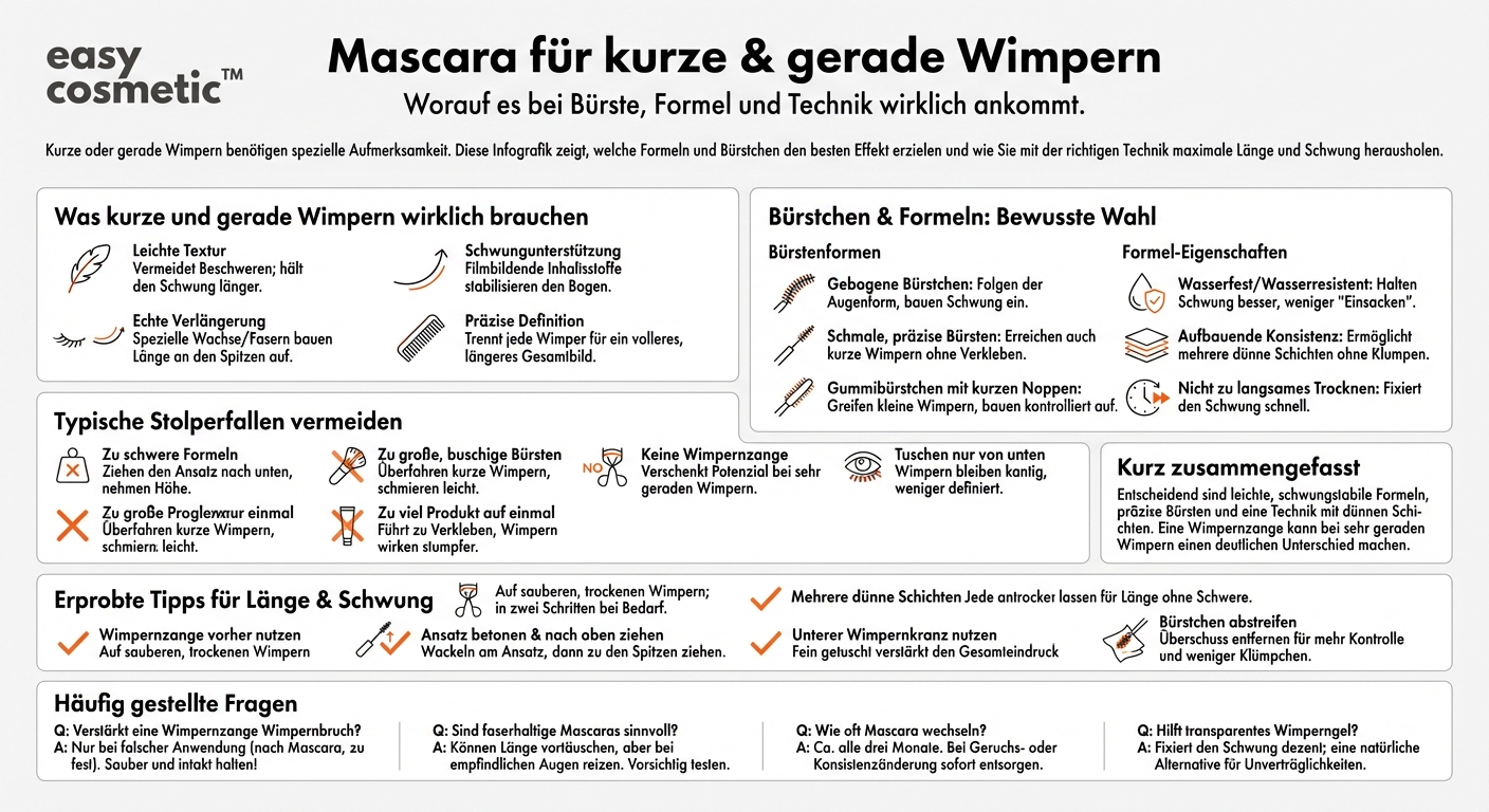Welche Mascara ist am besten für kurze oder gerade Wimpern geeignet?