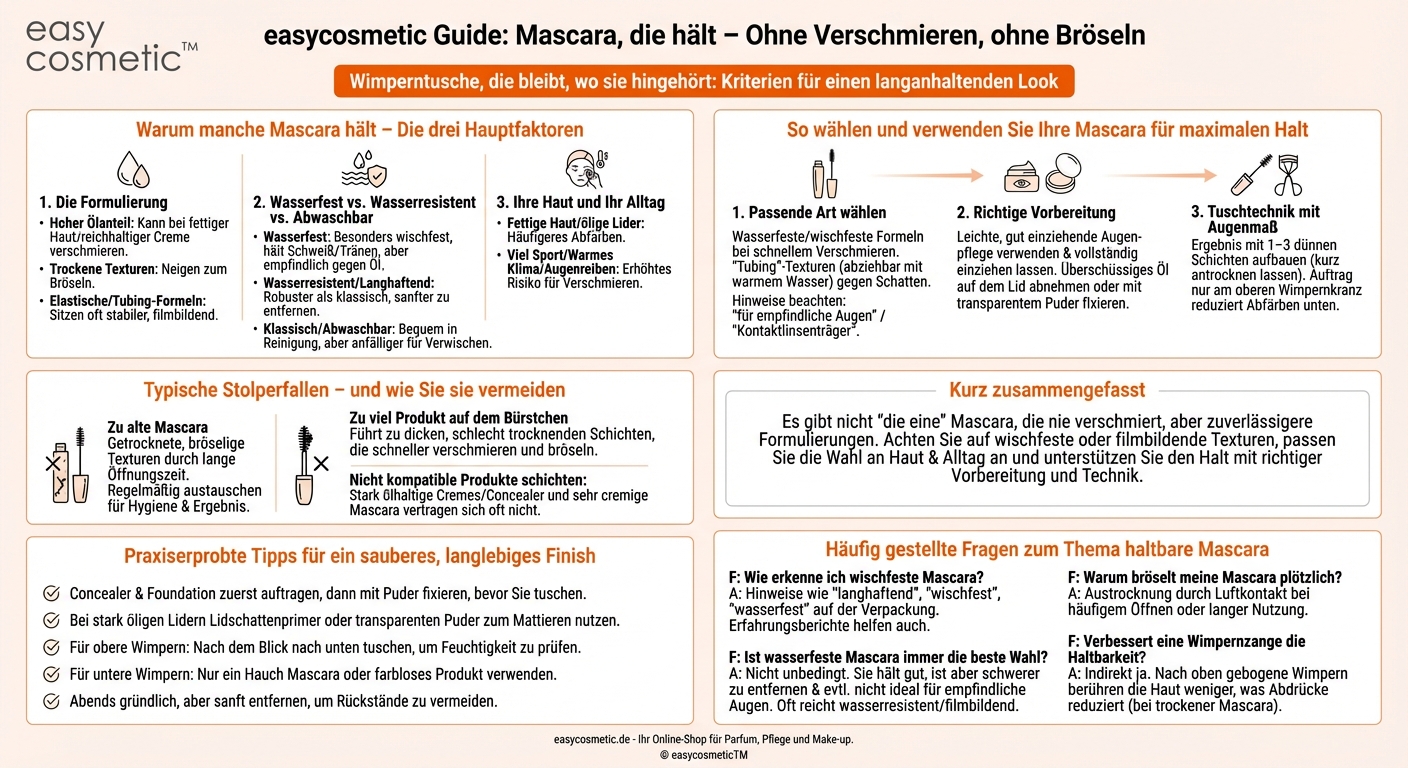 Welche Mascara verschmiert nicht und bröselt nicht unter den Augen?