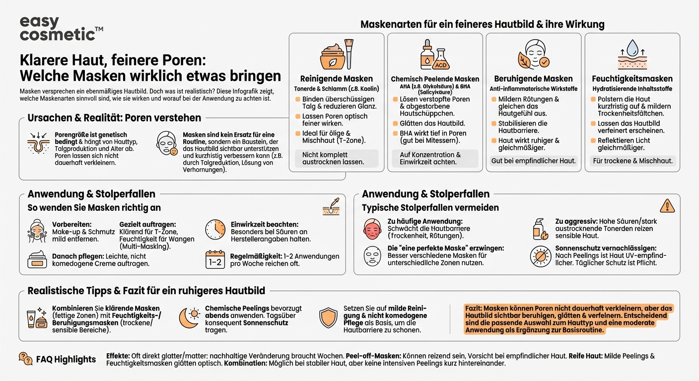 Welche Masken helfen bei vergrößerten Poren und einem unruhigen Hautbild?