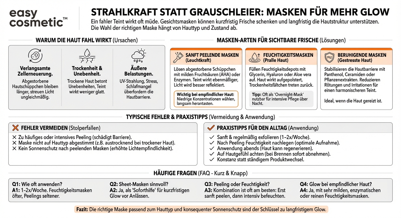 Welche Masken sind ideal, wenn meine Haut fahl aussieht und mehr Glow braucht?