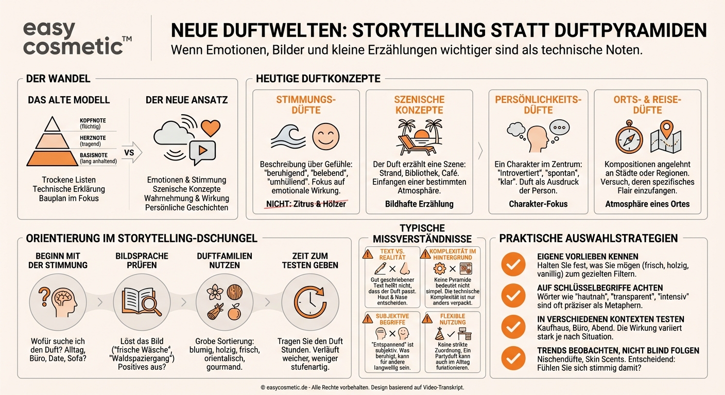 Welche modernen Duftkonzepte setzen eher auf Storytelling und Emotion als auf traditionelle Duftpyramiden?