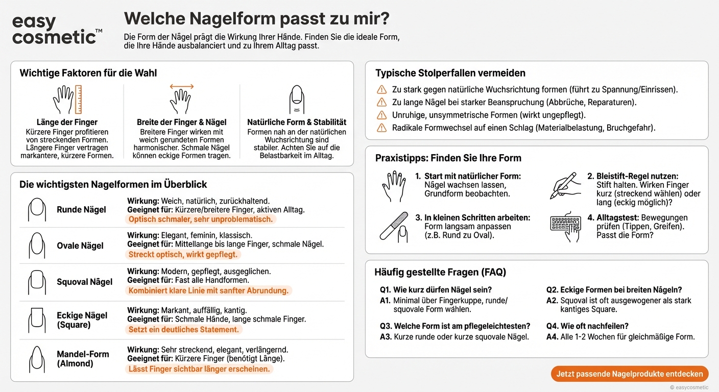 Welche Nagelform passt am besten zu meinen Händen und Fingern?