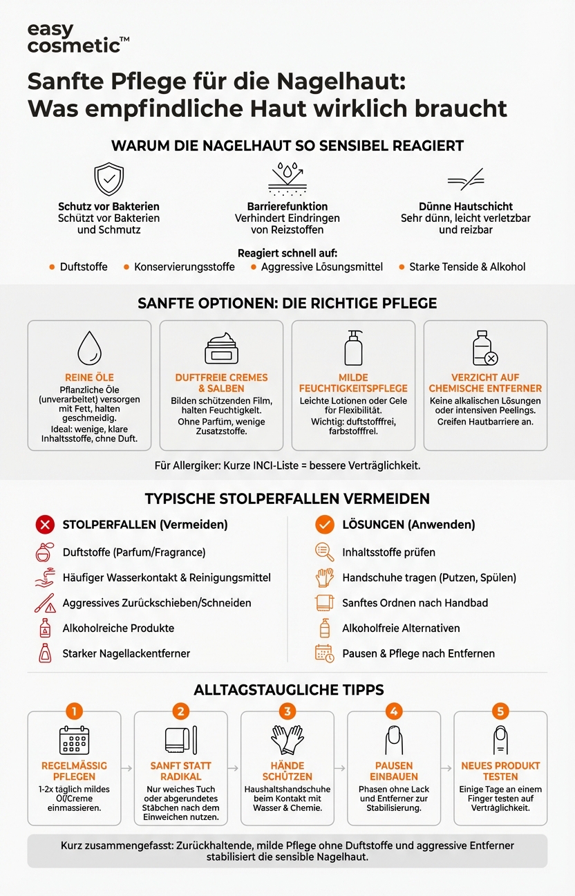Welche Nagelhautpflege eignet sich für empfindliche oder allergische Haut?