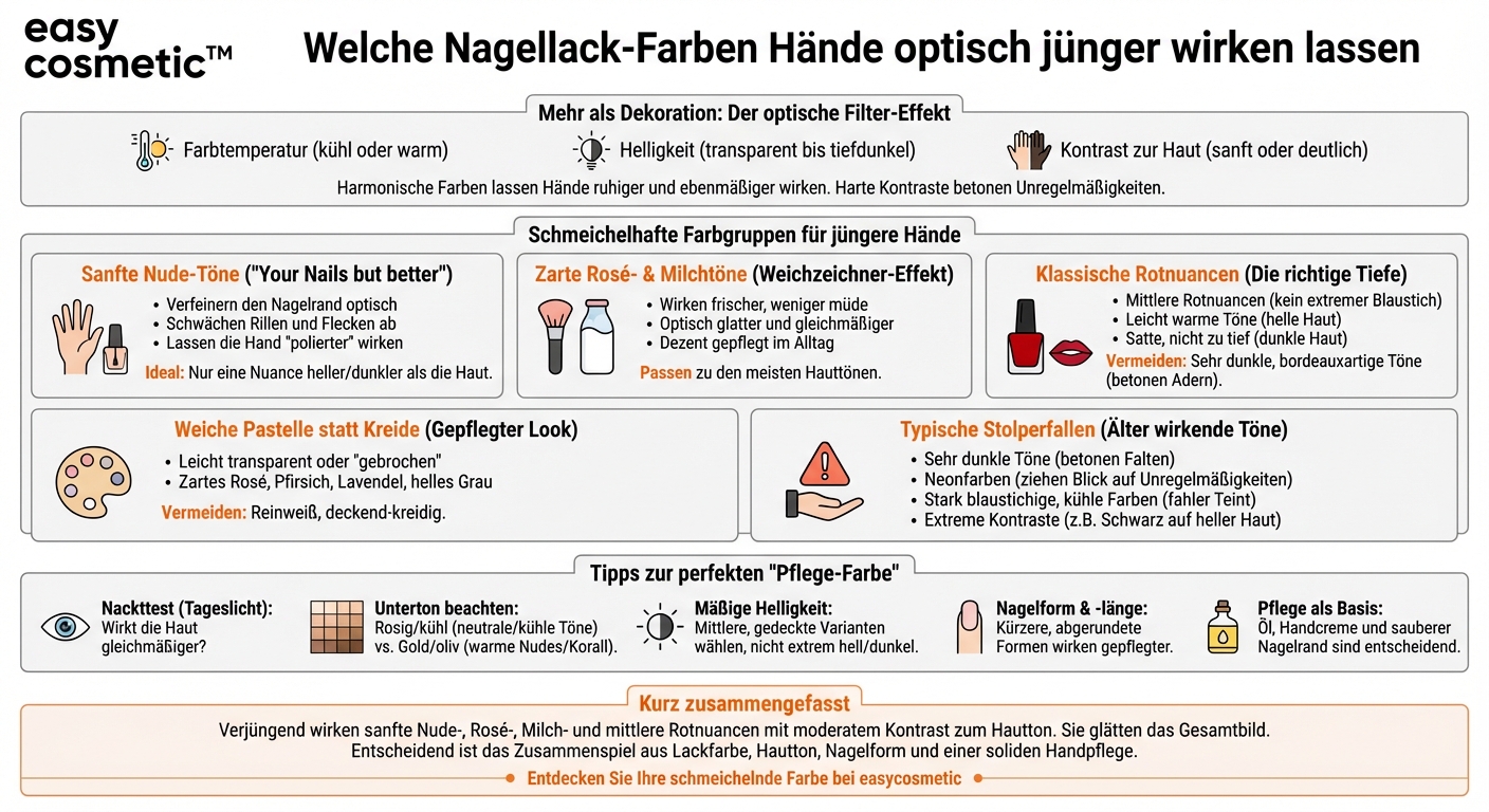 Welche Nagellack-Farben lassen Hände optisch jünger oder gepflegter wirken?