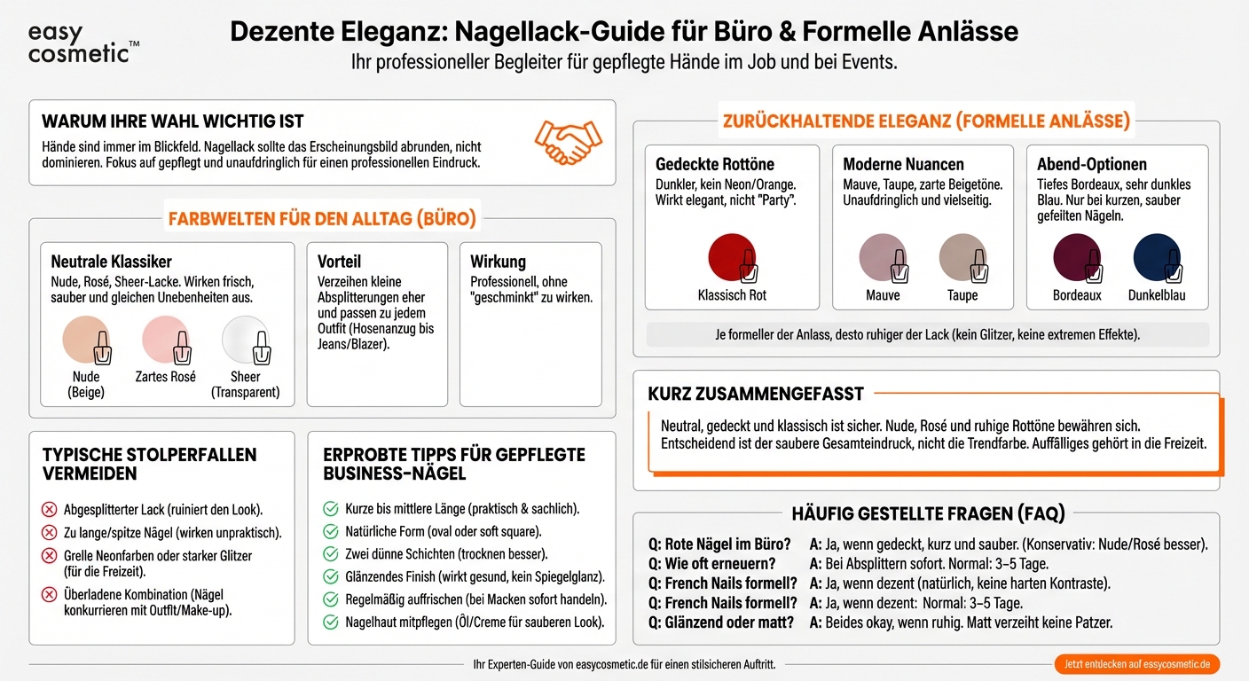 Welche Nagellacke eignen sich am besten für den Alltag im Büro oder formelle Anlässe?
