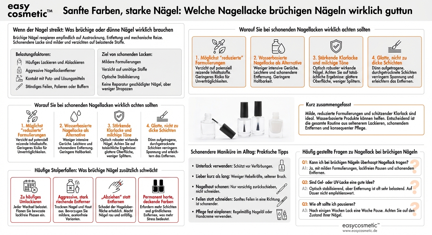 Welche Nagellacke sind besonders schonend für brüchige oder dünne Nägel?