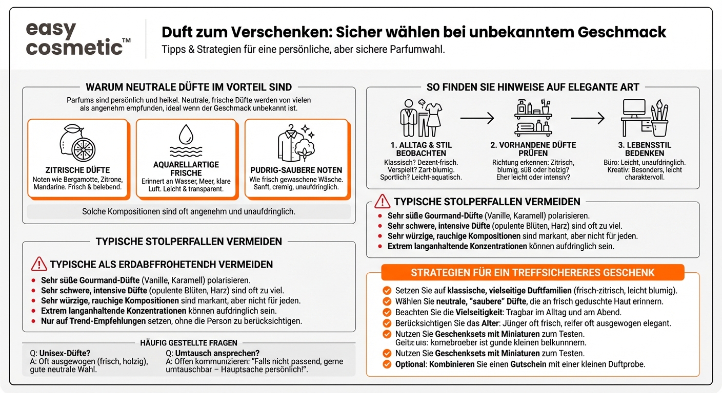 Welche Parfums eignen sich gut als Geschenk, wenn man den Geschmack nicht genau kennt?
