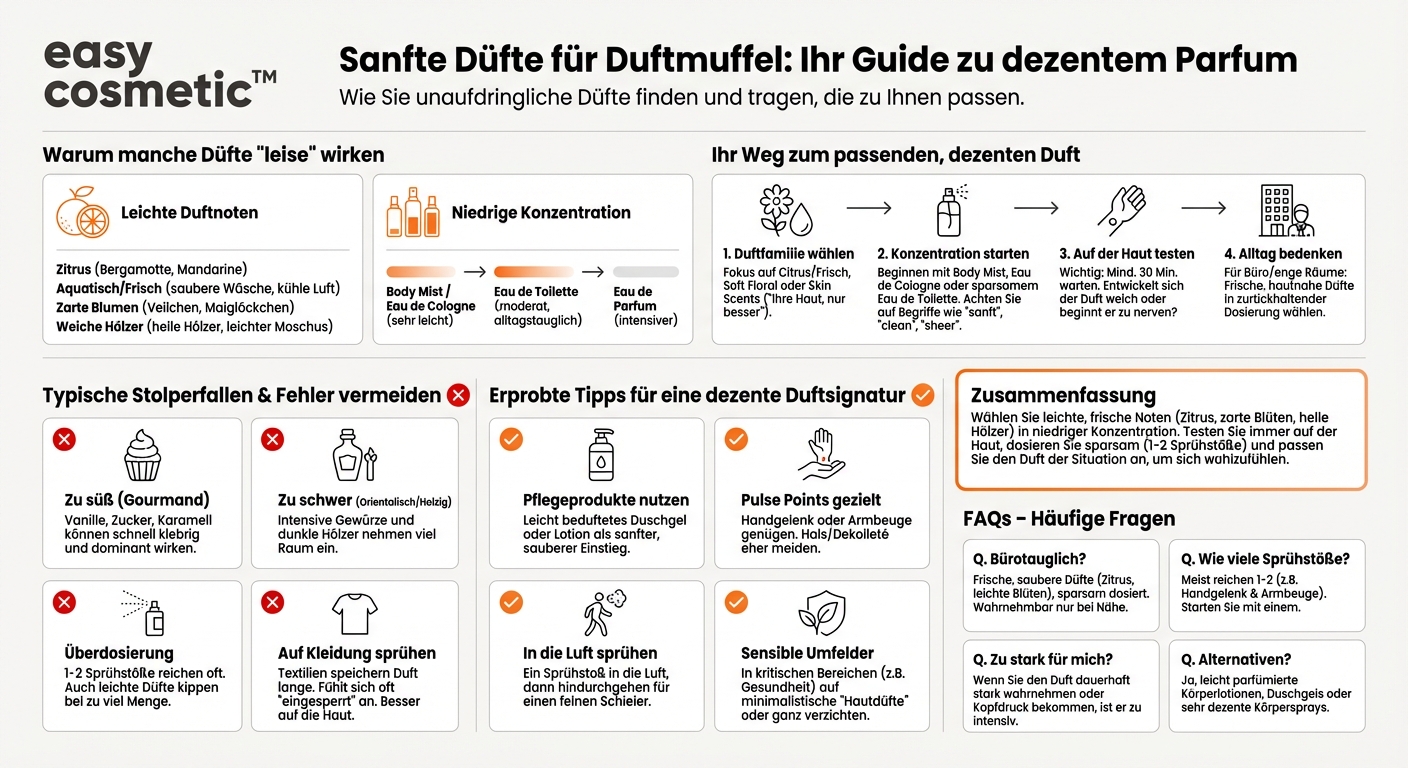 Welche Parfums sind dezent genug für Menschen, die sonst kaum oder nie Düfte tragen möchten?