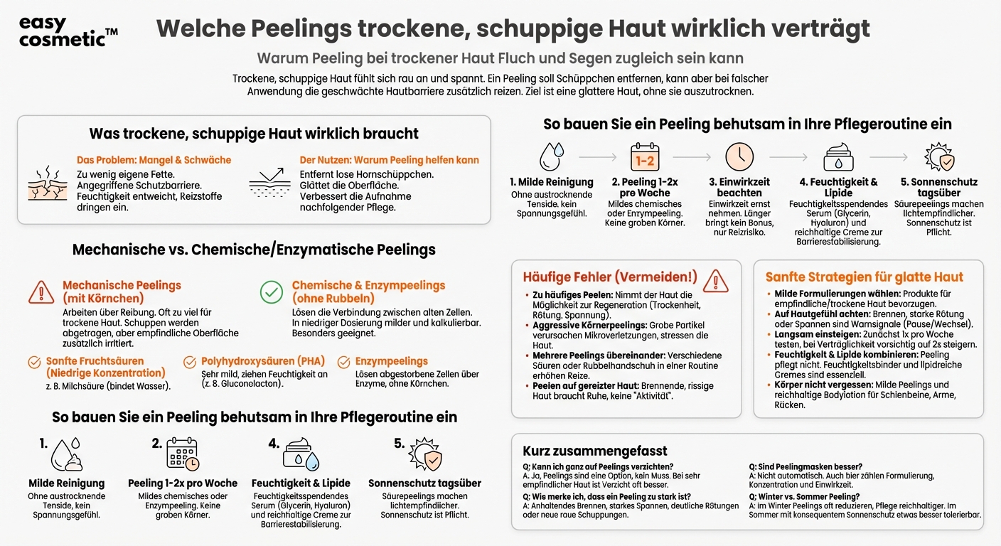 Welche Peelings eignen sich bei trockener, schuppiger Haut?