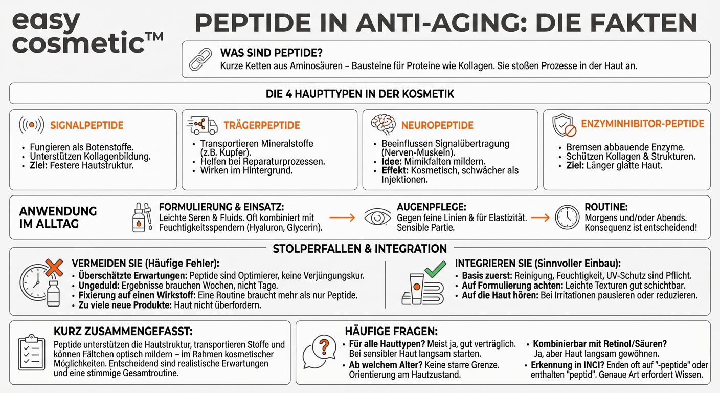 Welche Peptid-Wirkstoffe werden in Anti-Aging-Produkten eingesetzt und wie wirken sie?