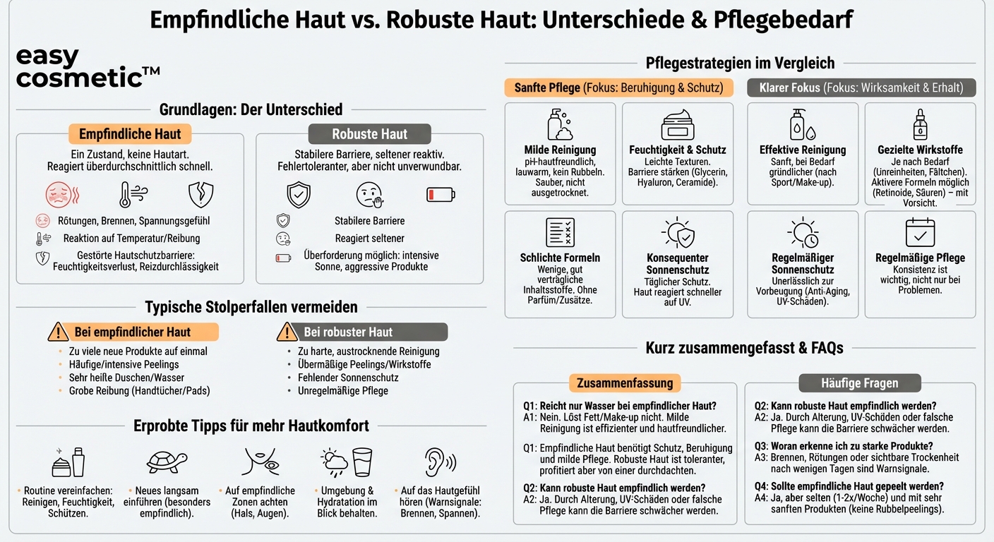 Welche Pflege braucht empfindliche Haut im Vergleich zu robuster, unempfindlicher Haut?