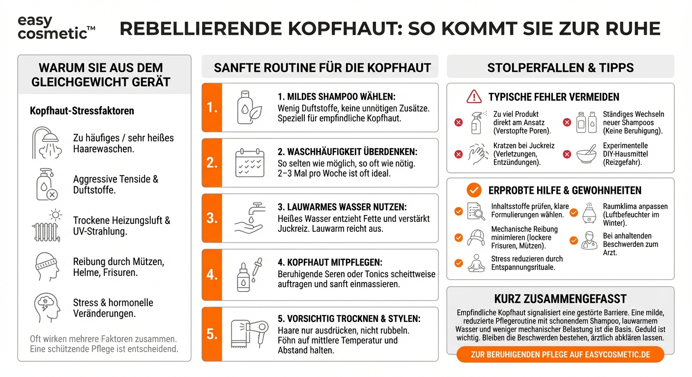 Welche Pflege eignet sich bei empfindlicher oder juckender Kopfhaut?