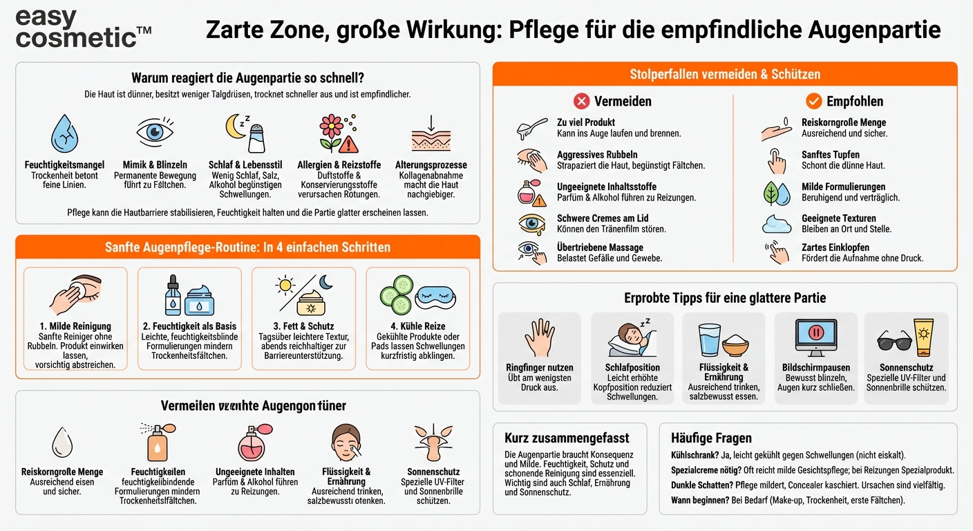 Welche Pflege eignet sich für die empfindliche Augenpartie bei Fältchen und Schwellungen?