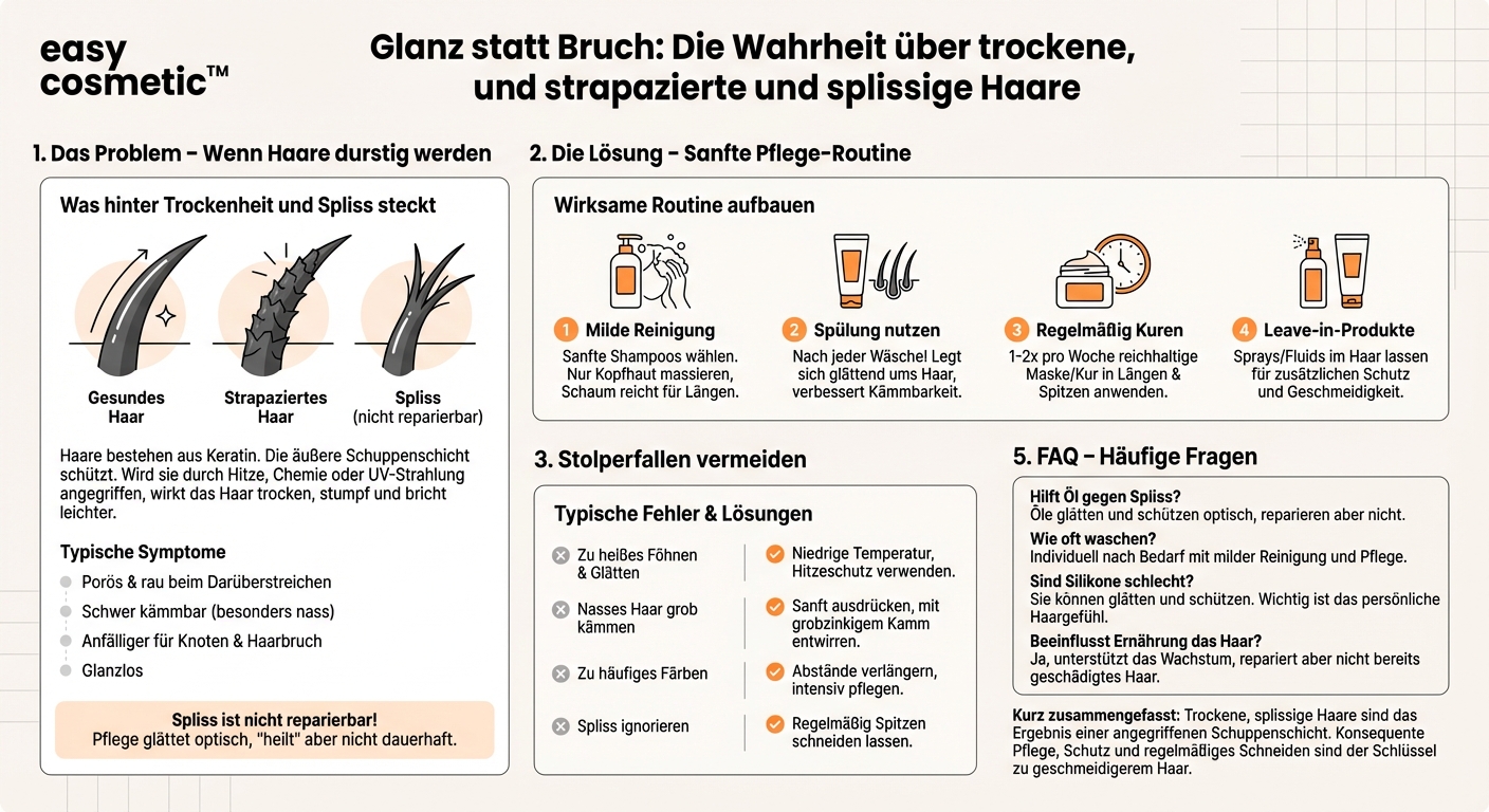 Welche Pflege hilft bei trockenen, strapazierten oder splissigen Haaren?