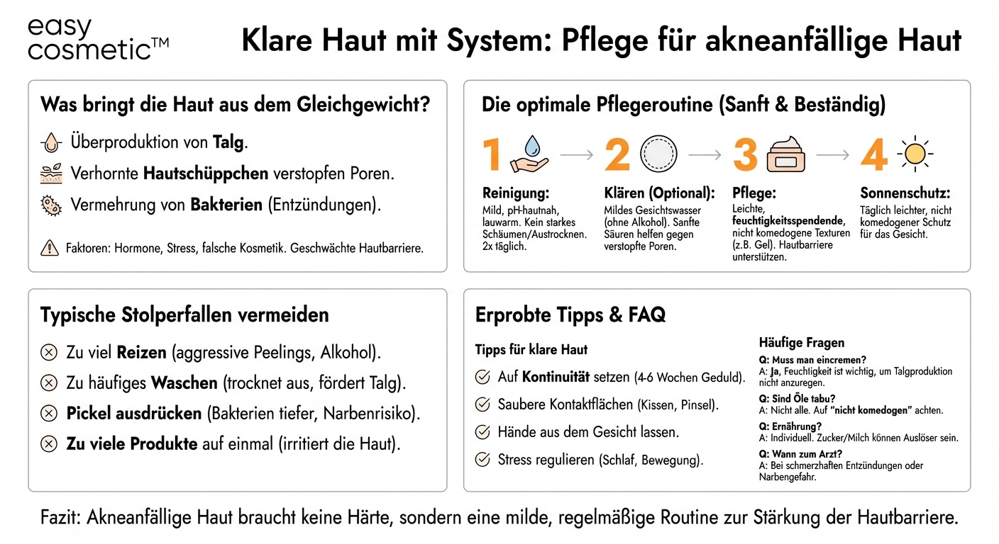 Welche Pflege ist bei akneanfälliger Haut zu empfehlen?