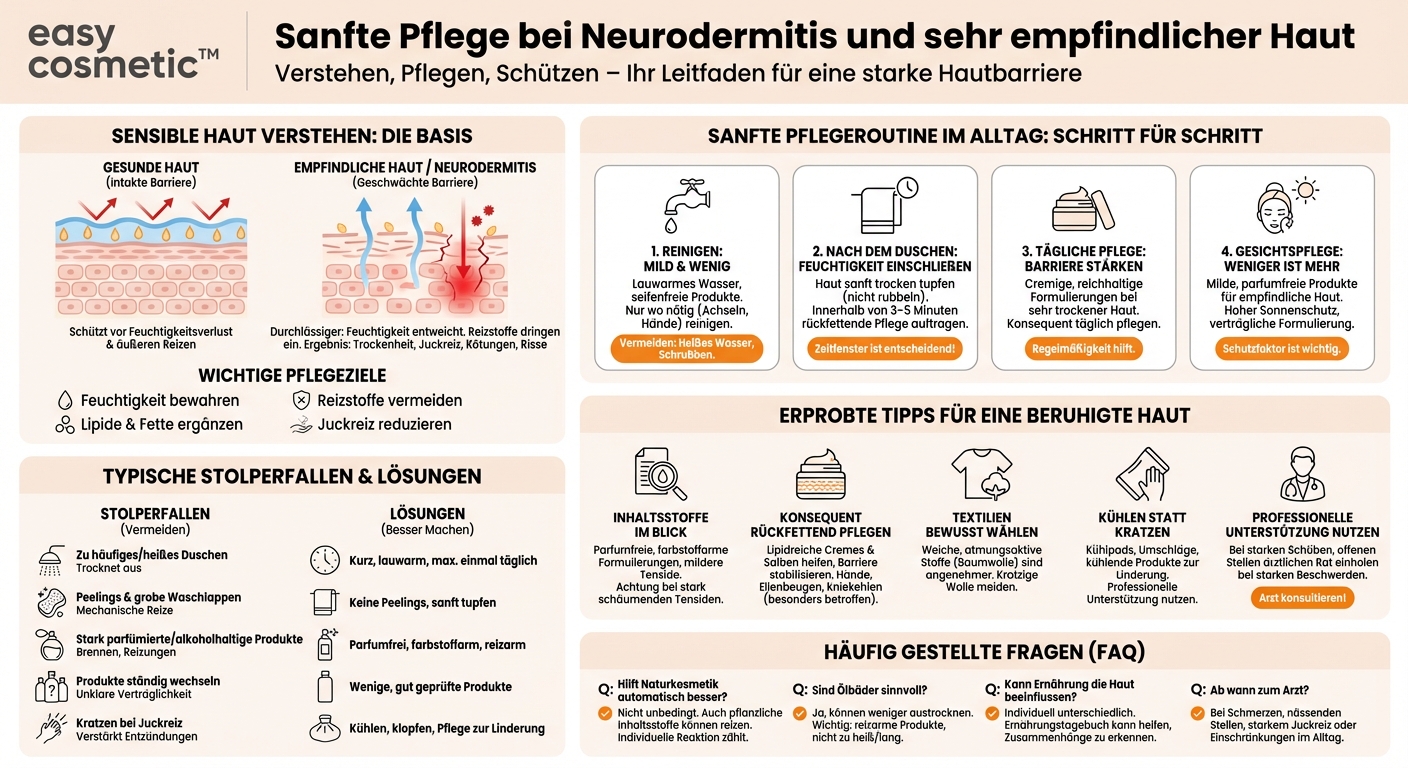 Welche Pflege ist geeignet bei Neurodermitis oder sehr empfindlicher Haut?