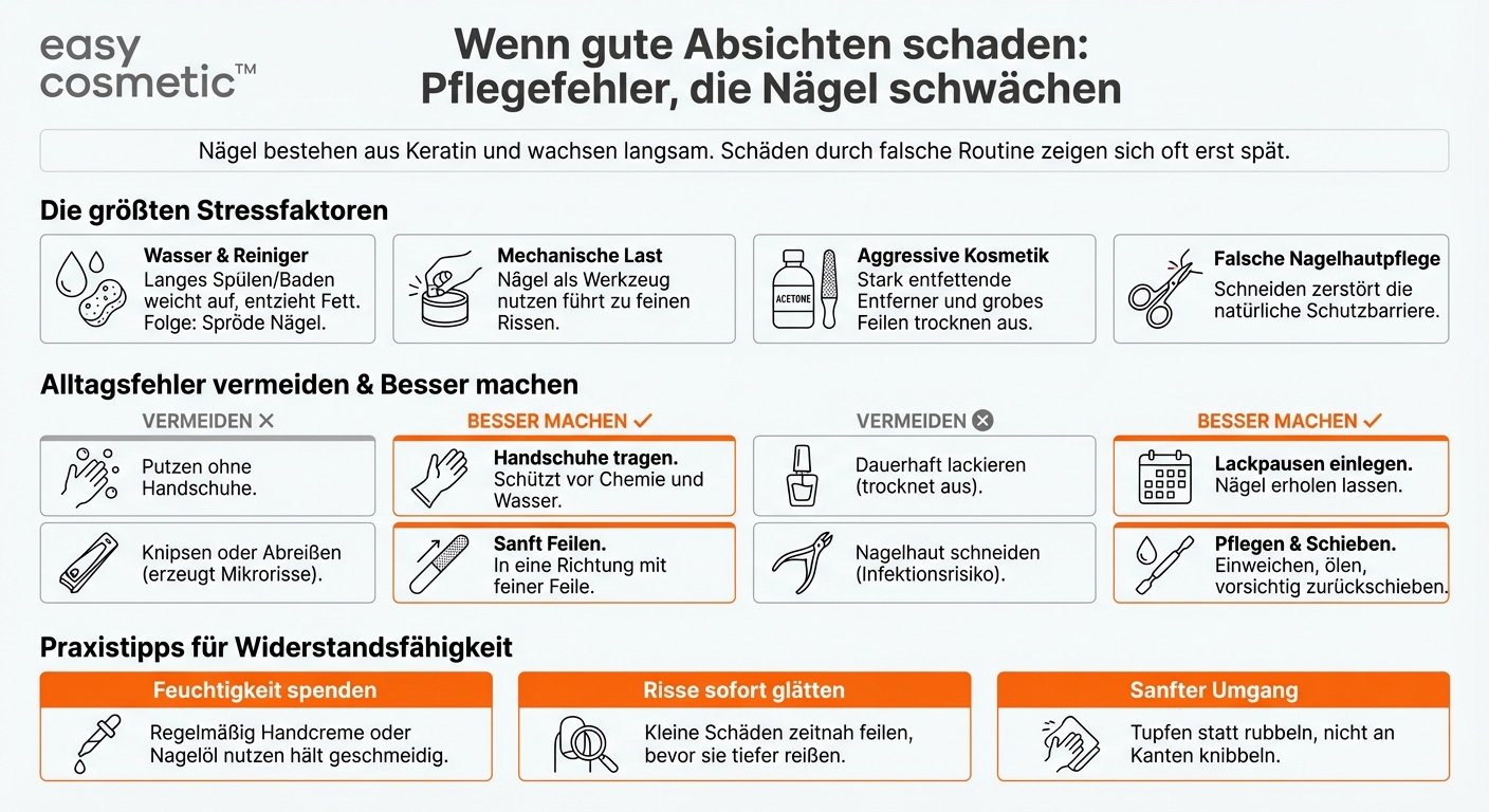 Welche Pflegefehler können die Nagelgesundheit beeinträchtigen?