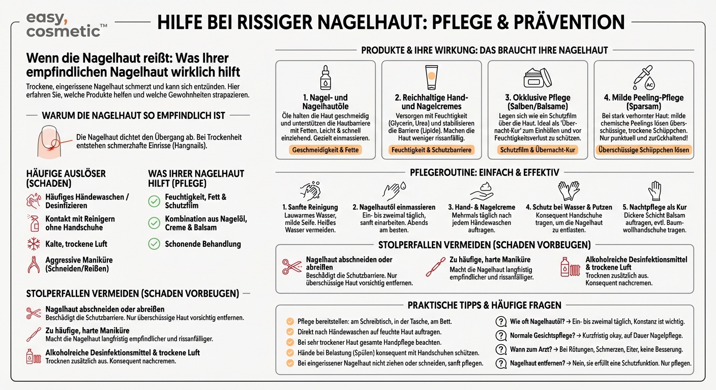 Welche Pflegeprodukte helfen bei trockenen, rissigen Nagelhaut-Rändern?