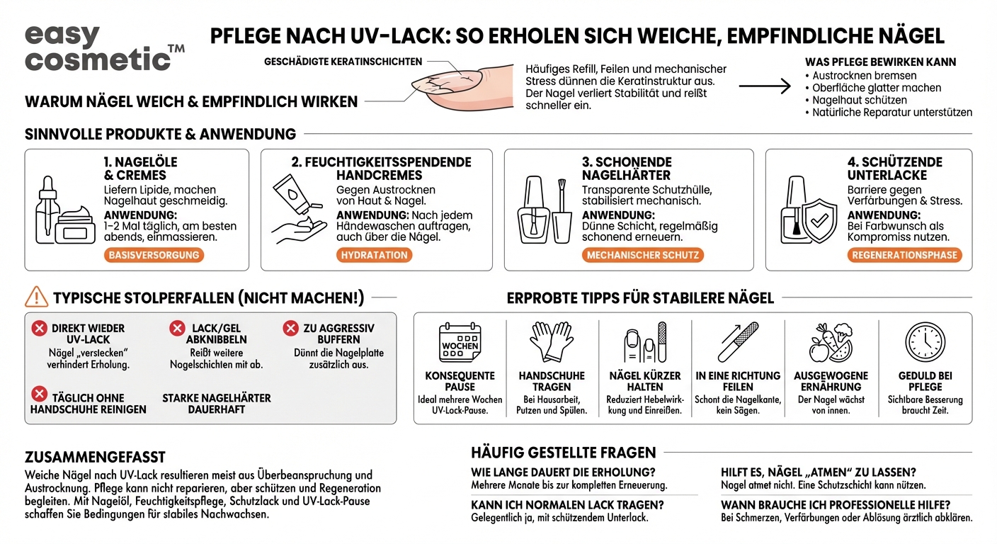 Welche Pflegeprodukte helfen bei weich gewordenen Nägeln nach längerer Nutzung von UV-Lacken?