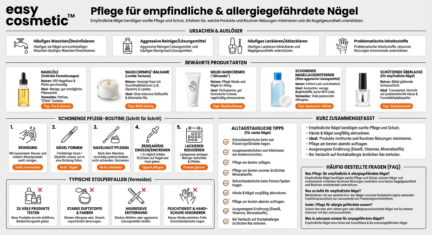 Welche Pflegeprodukte sind für empfindliche oder allergiegefährdete Nägel geeignet?