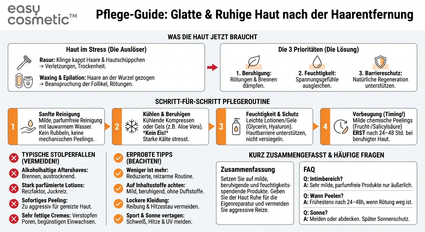 Welche Pflegeprodukte sind sinnvoll nach der Haarentfernung (Rasur, Waxing, Epilation)?