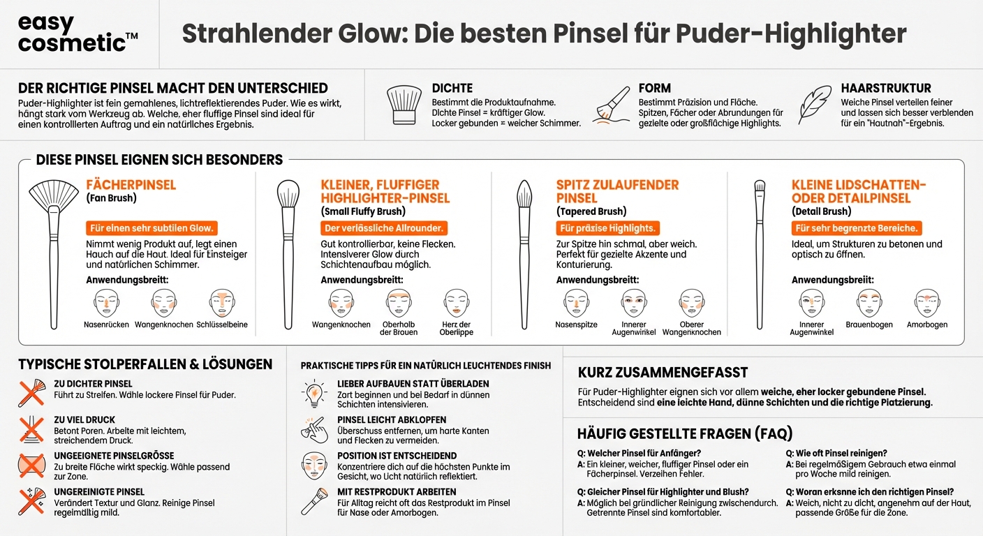 Welche Pinsel eignen sich am besten für Puder-Highlighter?